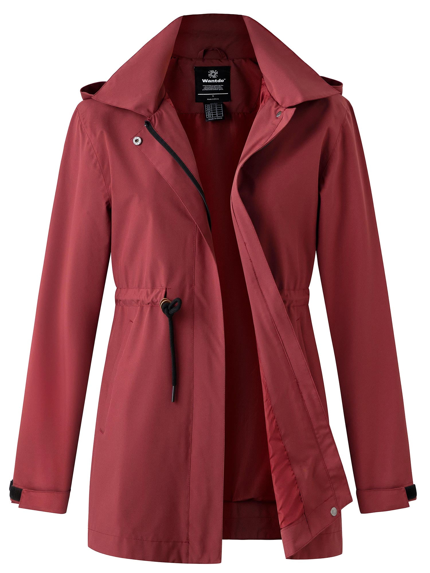 Wantdo Women's Spring Lightweight Classic Trench Coat Double-breasted Long Parka Waterproof Windproof Trenchoat met Riem Monochroom L