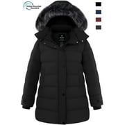WANTDO Women's Recycled Big and Tall Winter Jacket Insulated Winter Parka Coat Recycled Puffer Coat Black 3XL