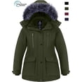 thumbnail image 1 of Wantdo Women's Recycled Plus Size Water-Repllent Jacket Insulated Winter Coat Warm Parka Jacket Army Green 4XL, 1 of 8
