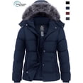 thumbnail image 1 of Wantdo Women's Recycled Recycled Winter Coat Recycled Short Warm Cotton Puffer Jacket Waterproof Winter Jacket Navy M, 1 of 9