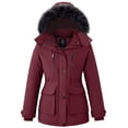thumbnail image 1 of Wantdo Women's Recycled Thicken Puffer Jacket Quilted Winter Jacket Windproof Insulated Puffy Coat Wine Red S, 1 of 10