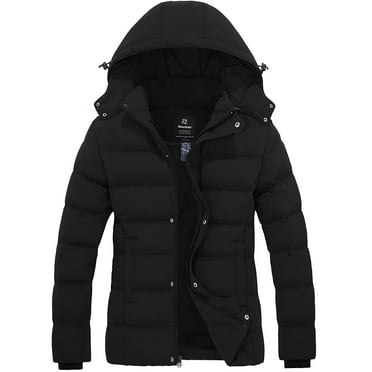 Wantdo Women's Recycled Winter Coat Waterproof Winter Jacket Quilted Puffer Jacket Black L