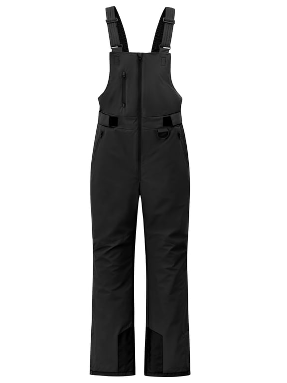 Women's Snow Bibs Waterproof Skiing Pants Waterproof Snowboarding Pants Winter Pants Black M