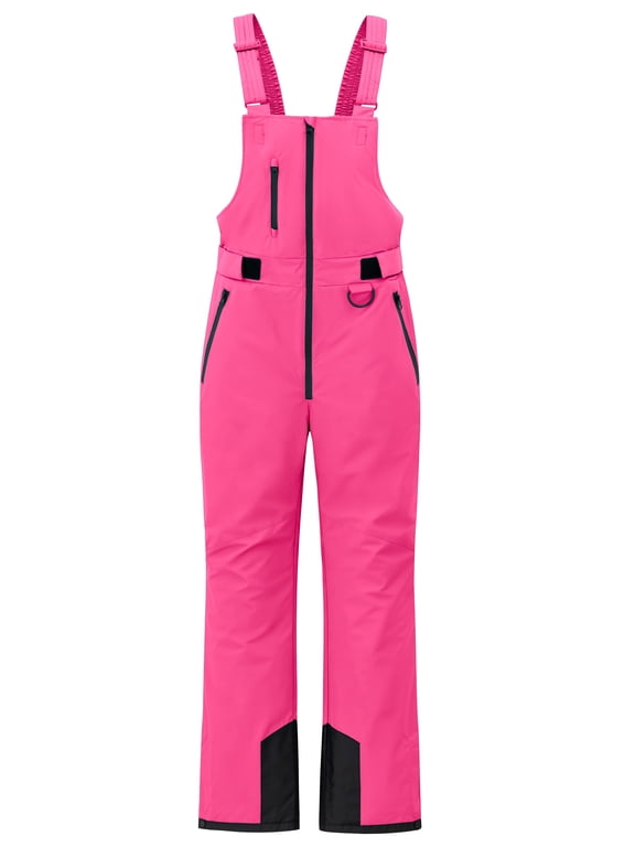 Women's Snow Bibs Waterproof Ski Pants Windproof Pants Insulated Mountain Ski Wear Red XL