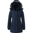 thumbnail image 1 of Wantdo Women's Thicken Coat Faux Fur Hooded Winter Jacket Windproof Snow Coat Navy L, 1 of 11