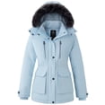thumbnail image 1 of Wantdo Women's Warm Coat Padded Winter Parka Jacket Recycled Puffer Coat with Removable Hood Light Blue XL, 1 of 11