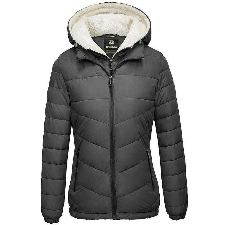 Dark grey puffer jacket deals women's