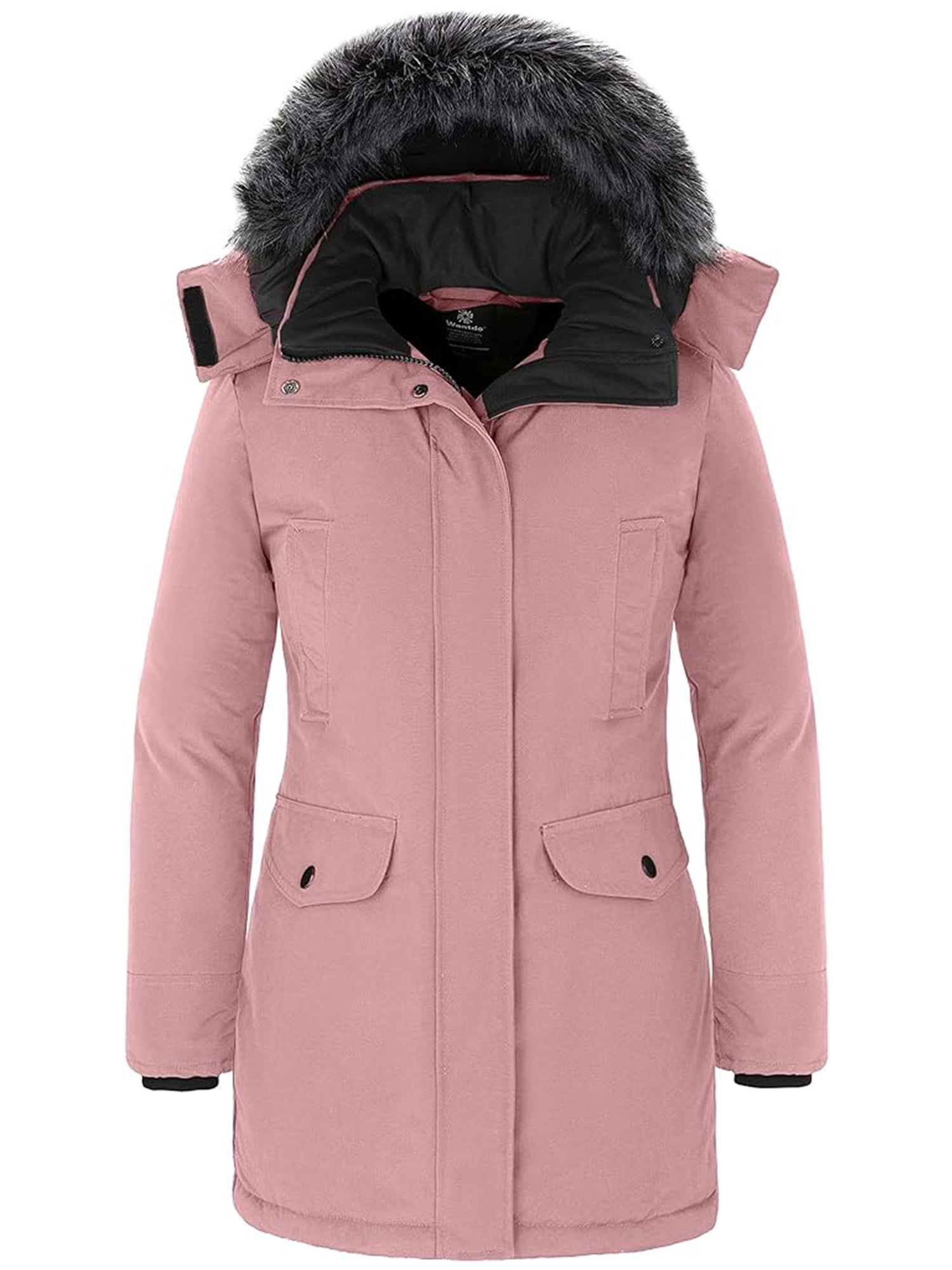 Wantdo Women's Waterproof Puffer Coat Quilted Winter Parka Rain Jacket