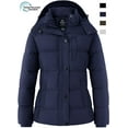 thumbnail image 1 of Wantdo Women's Winter Coat Hooded Thick Padded Winter Coat Warm Puffer Jacket Parka Navy M, 1 of 12