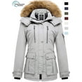thumbnail image 1 of Wantdo Women's Winter Coat Hooded Winter Jacket Insulated Winter Parka Grayish White S, 1 of 10
