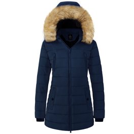 Penkiiy Women's Medium Lapel Faux fur Jacket Shaggy Coat