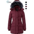 thumbnail image 1 of Wantdo Women's Winter Coat Quilted Winter Jacket Windproof Puffer Parka Coat Wine Red M, 1 of 13