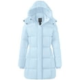 thumbnail image 1 of Wantdo Women's Winter Coat Quilted Winter Puffer Jacket Stylish Hooded Puffer Coat Light Blue S, 1 of 10