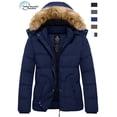 thumbnail image 1 of Wantdo Women's Winter Coat Waterproof Winter Jacket Hooded Cotton Puffer Jacket Navy M, 1 of 11