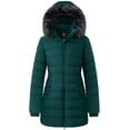 thumbnail image 1 of Wantdo Women's Winter Jacket Mid-Length Winter Coat Hooded Puffer Jacket Blackish Green L, 1 of 8