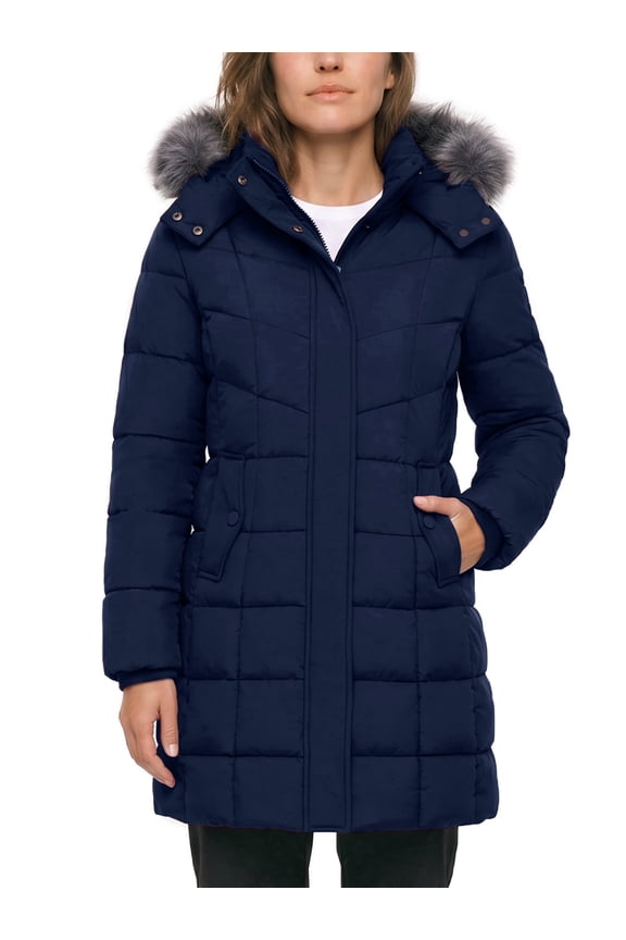 Women's Winter Coat Waterproof Winter Jacket Waterproof Jacket Quilted Parka Jacket Navy M