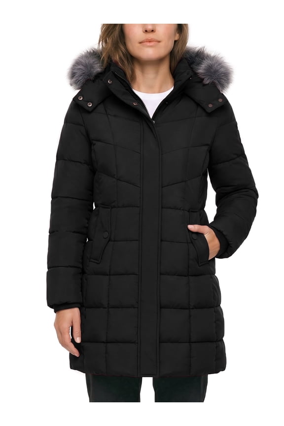 Women's Plus Size Winter Coat Recycled Windproof Puffer Coat Recycled Jacket Black 4X-Large Plus