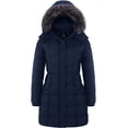 thumbnail image 1 of Wantdo Women's Jacket Warm Winter Coat Quilted Winter Jacket Long Puffer Parka Jacket Navy L, 1 of 8