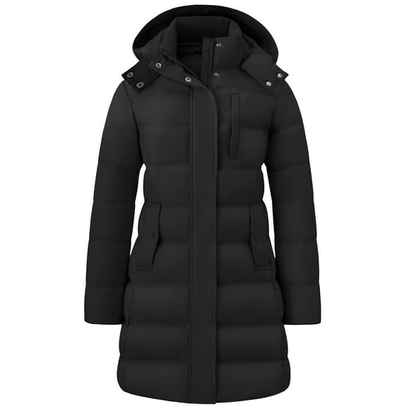 Wantdo Women's Lightweight Hooded Autumn & Early Winter Jacket Quilted Portable Puffer Coat Black L