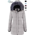 thumbnail image 1 of Wantdo Women's Winter Jacket Quilted Puffer Coat Thicken Outerwear Jacket Gray M, 1 of 10