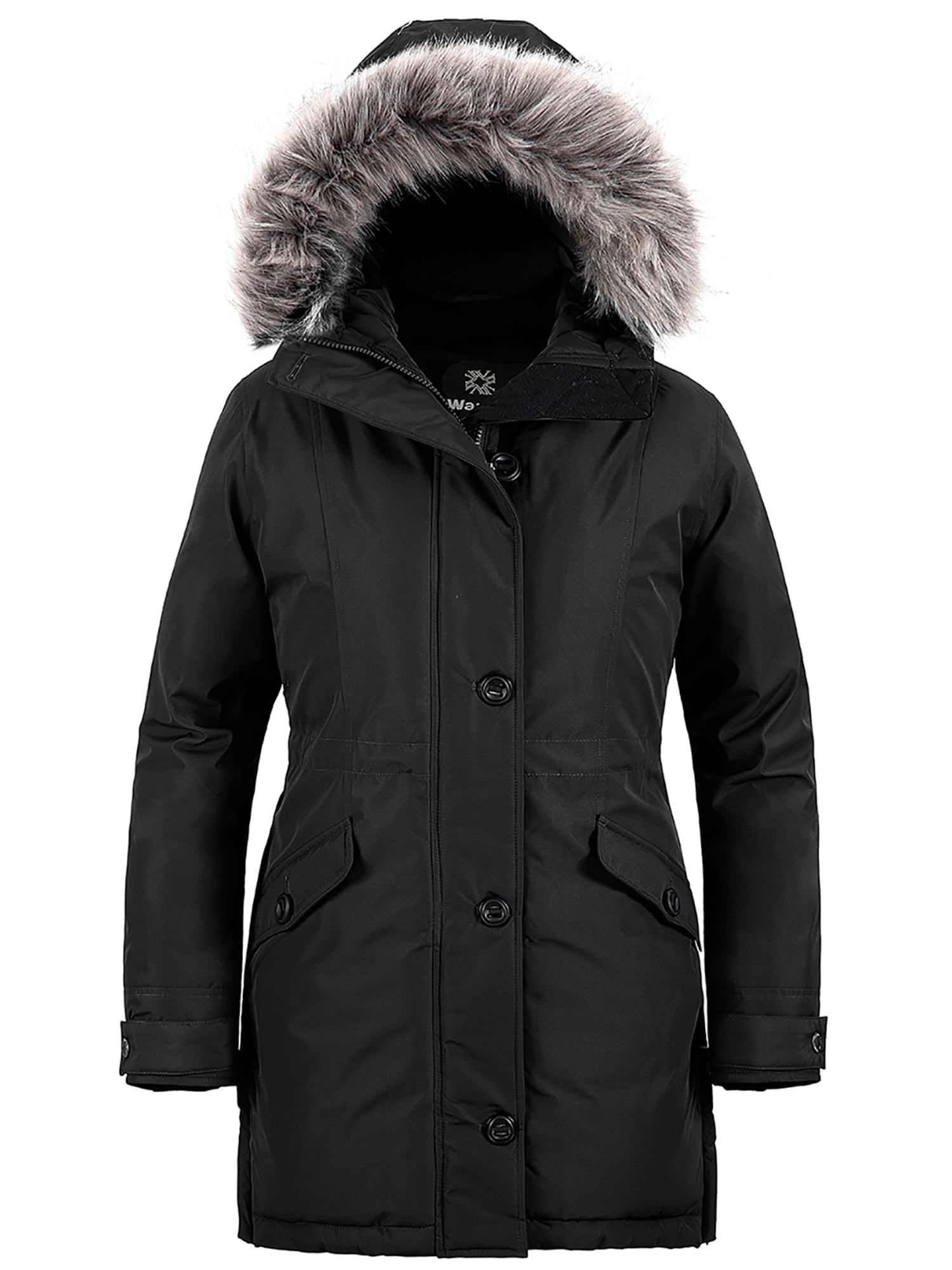 Wantdo Women's Winter Jacket Windproof Puffer Coats Midlength Winter