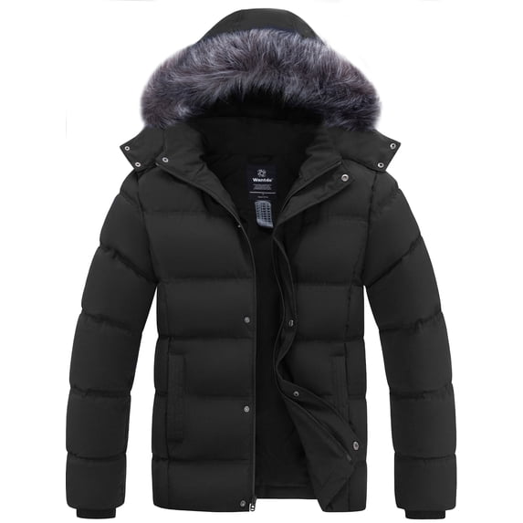 Wantdo Men's Big and Tall Winter Coat Warm Winter Jacket Heavyweight Snow Jacket Dark Gray 5XL