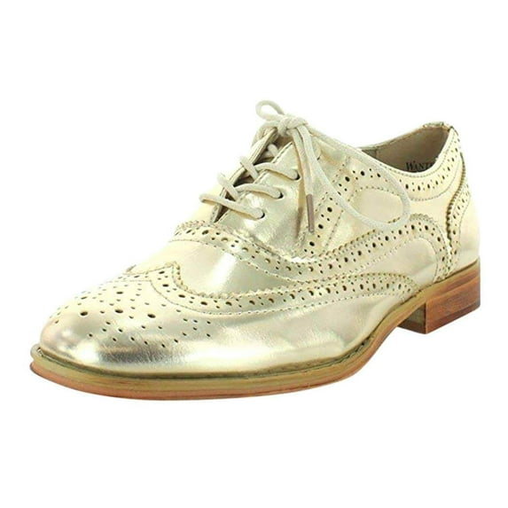 Wanted 2 Tone Lace Up Oxford Shoes Gold