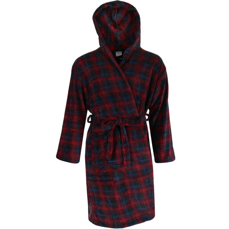 Wanted Fleece Hooded Flannel Robe Men Walmart