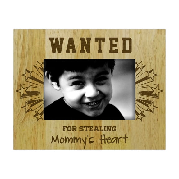 Wanted For Stealing Mommy's Heart Picture Frame Personalized Gift -4 x 6 Inches Vertical
