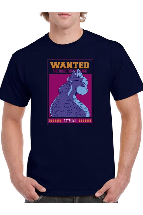Wanted Ninja Cat Sign T-Shirt Men -Smartprints Designs, Male XX-Large