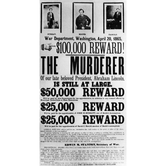 Wanted Poster For John Surratt History (24 x 36)