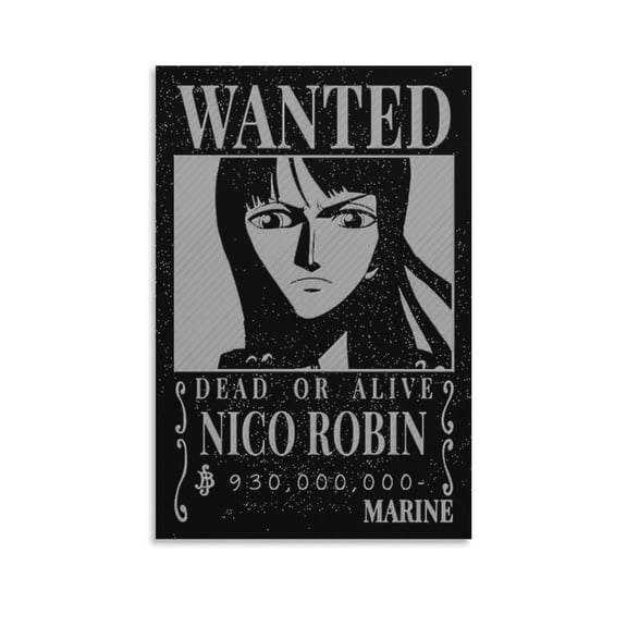 Wanted Poster Nico Robin Canvas Poster Wall Art Picture Prints Hanging Photo Gift Decor Home Posters Artworks 12x18inch(30x45cm)