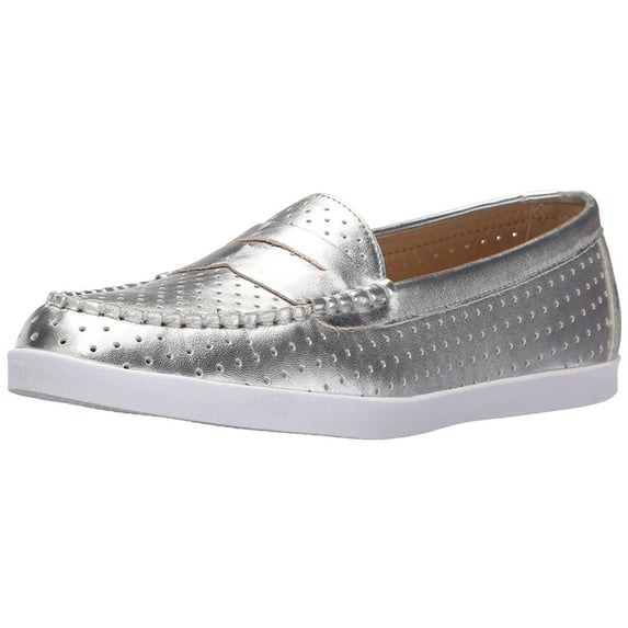 Wanted Shoes Women's Carmel Boat Shoe, Silver, 6.5 M US