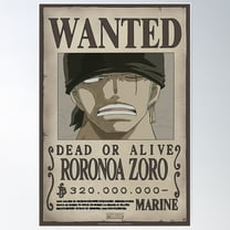 Wanted Zoro Poster Wall Art, Modern Wall Decor For Living Room Bedroom, 16x24 UNFRAMED