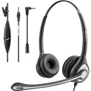 Wantek Cell Phone Headset with Microphone Noise Cancelling, Wired 3.5mm Computer Headphone for iPhone Samsung Android PC Laptop Tablet Skype Call Center Home Office, Ultra Comfort