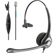 Wantek Corded Telephone Headset Mono w/Noise Canceling Mic Compatible with ShoreTel Plantronics Polycom Zultys Toshiba NEC Aspire Dterm Nortel Norstar Meridian Packet8 Landline Deskphones(F600S2)
