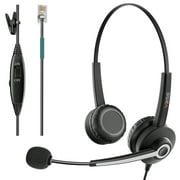 Wantek Corded Telephone Headset RJ9, with Noise Canceling Mic Mono, for 2465 2564 480 6402D A100 S10 300 301 430 DTU-8 DTU-16 5010 5020 and Other Office Landline Deskphones