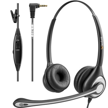 Wantek Dual Ear Headset with Noise Cancelling Microphone