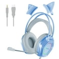 thumbnail image 1 of Wantek Gaming Headsets, Surround Stereo Gaming Headphones with Noise Cancelling Mic, LED Lights & Soft Memory Earmuffs for PS5/ PS4/ Xbox One/Nintendo Switch/PC Mac Computer Games- Blue, 1 of 8