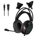 thumbnail image 1 of Wantek Gaming Headsets, Surround Stereo Gaming Headphones with Noise Cancelling Mic, LED Lights & Soft Memory Earmuffs for PS5/ PS4/ Xbox One/Nintendo Switch/PC Mac Computer Games- Black, 1 of 8