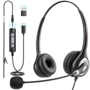Wantek Headset with Microphone for PC, Laptop, Call Center, Work, Office