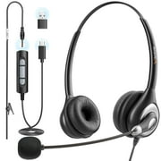 Wantek Headset with Microphone for PC, Laptop, Call Center, Work, Office