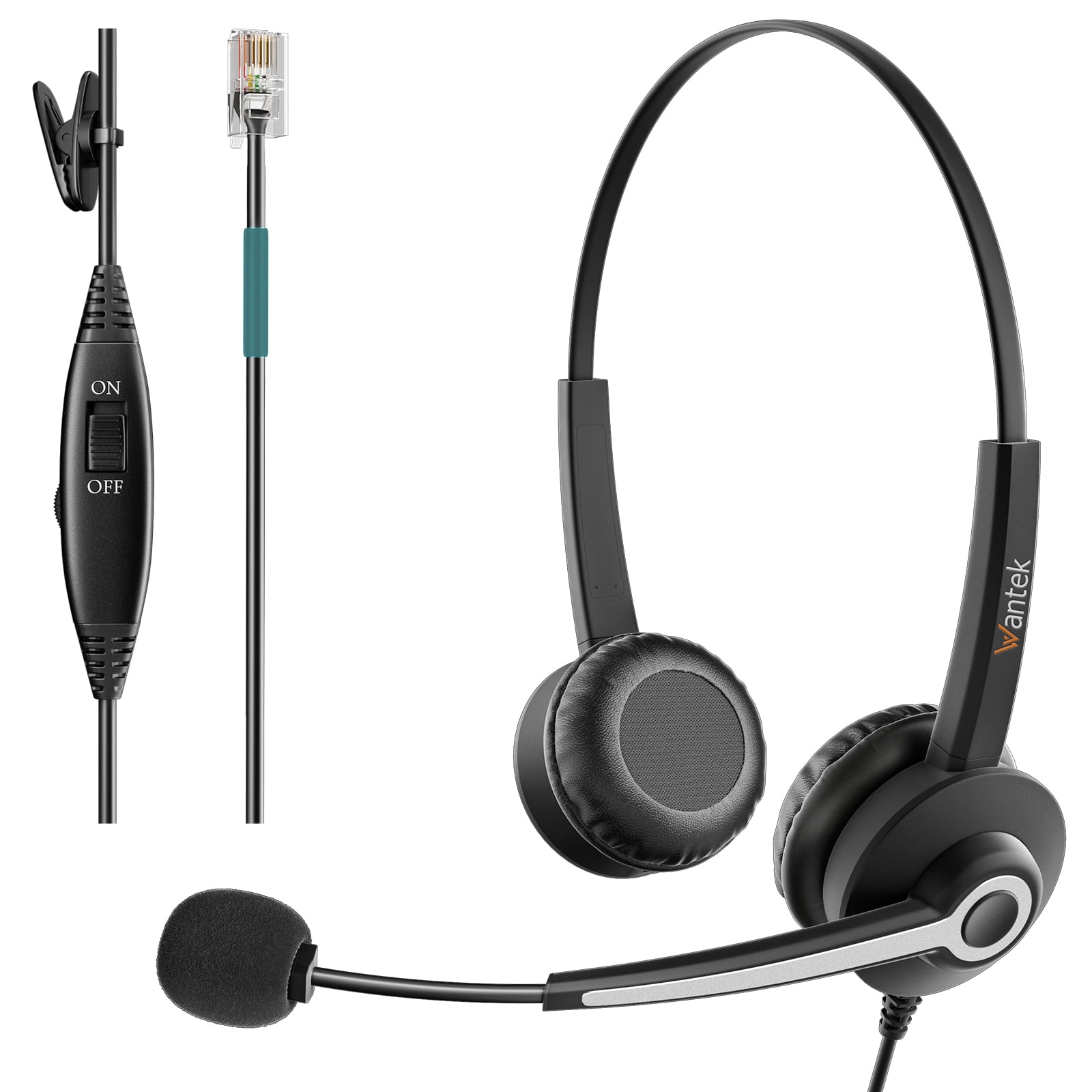 Wantek Phone Headset,Office Headset,RJ9 Headset for Call Center
