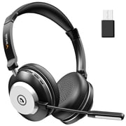 Wantek Trucker Bluetooth Headset with Upgraded Microphone AI Noise Canceling, On-Ear Headphone for Driver Office Call Center