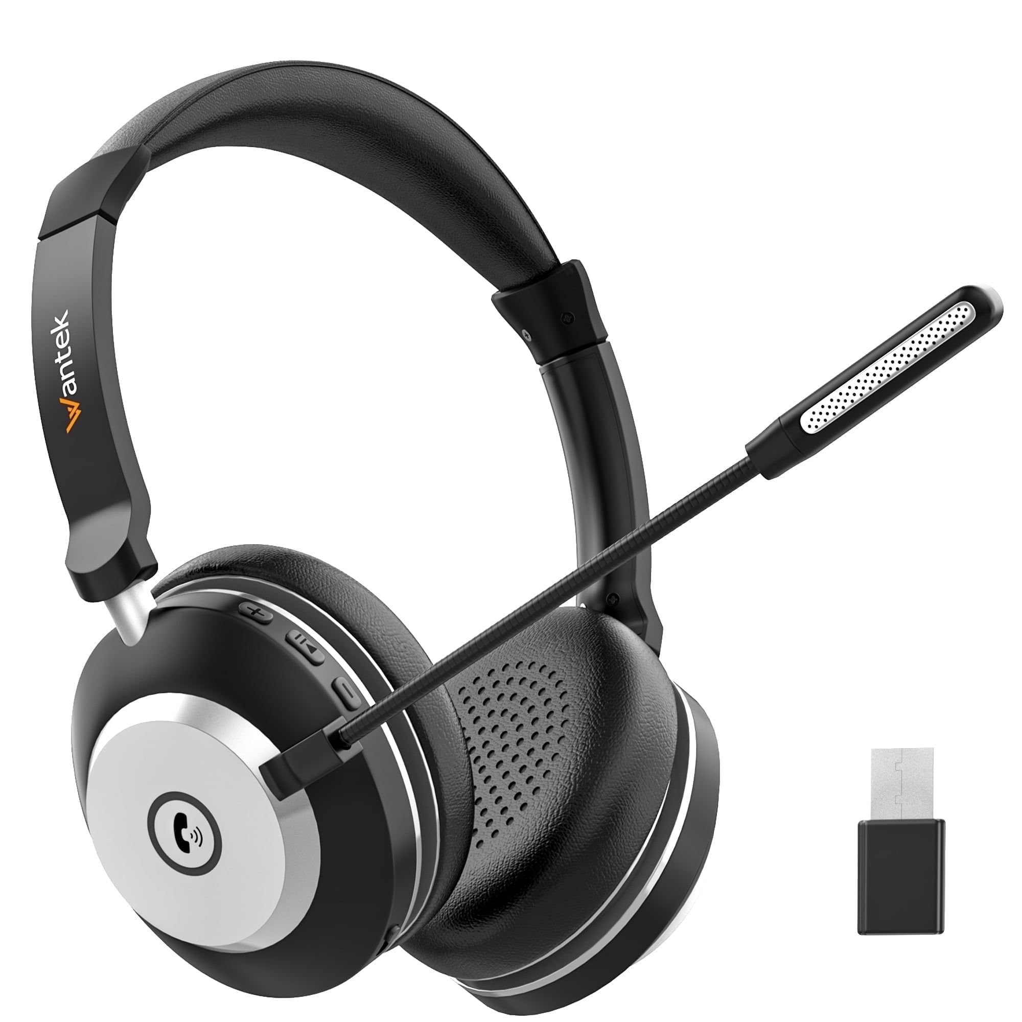 Wantek Trucker Bluetooth Headset with Upgraded Microphone AI Noise Canceling, On-Ear Headphone for Driver Office Call Center