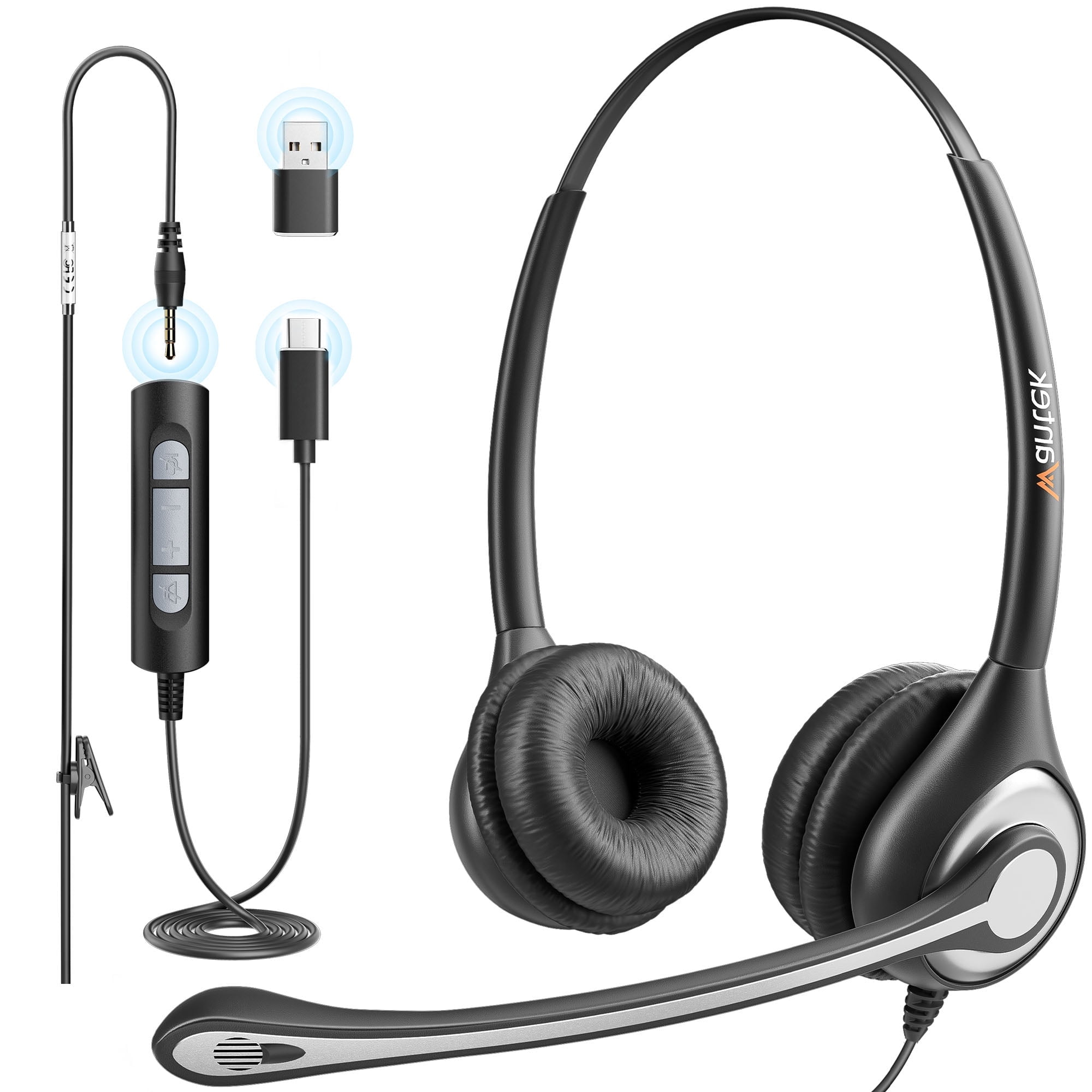 Wantek Wired USB Headset with Microphone for PC Laptop Noise