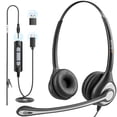 thumbnail image 1 of Wantek USB Headset with Microphone for PC,Laptop,3.5mm/USB/Type-C Jack 3-in-1 Computer Headset with Noise Cancelling & Audio Controls,USB Headphones for Call Center,Work,Office,Binaural, 1 of 9