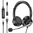 thumbnail image 1 of Wantek USB Headset with Microphone for PC, Laptop, 3-in-1 Computer Headset with Noise Cancelling and Audio Controls, USB Headphones for Call Center, Work, Office, 1 of 6