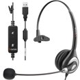 thumbnail image 1 of Wantek USB Headset with Microphone,for Computers,Black, 1 of 6