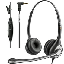 Wantek Wired Telephone Headset Dual Ear with 2.5mm Jack, Noise Cancelling with Microphone, Quick Disconnect, Work for Cordless Phones AT&T ML17929 TL86103 Panasonic KX-DT543 KX-T7730 Vtech RCA Cisco